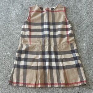 Burberry Kids Dress in Tan and Red Check